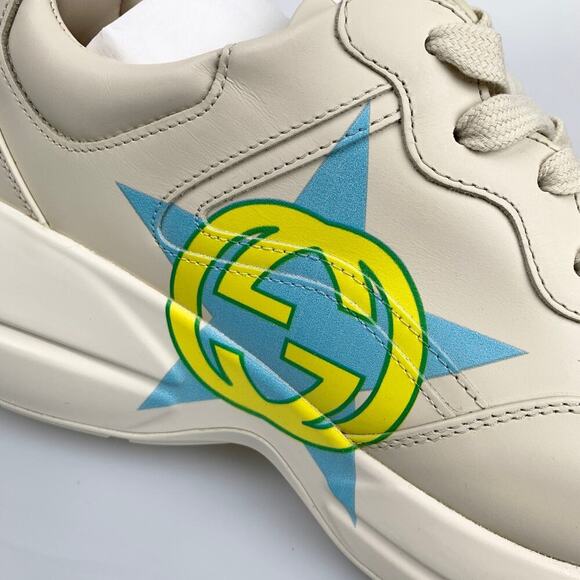 NIB Gucci Man Rhyton Star Print Sneakers - Ivory GG Print Size 8 main image 13